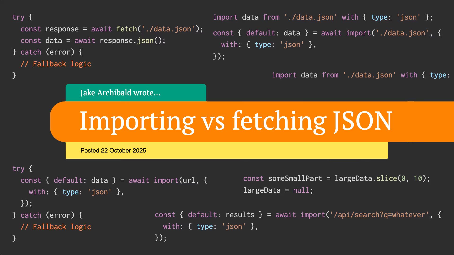 Importing vs fetching JSON.