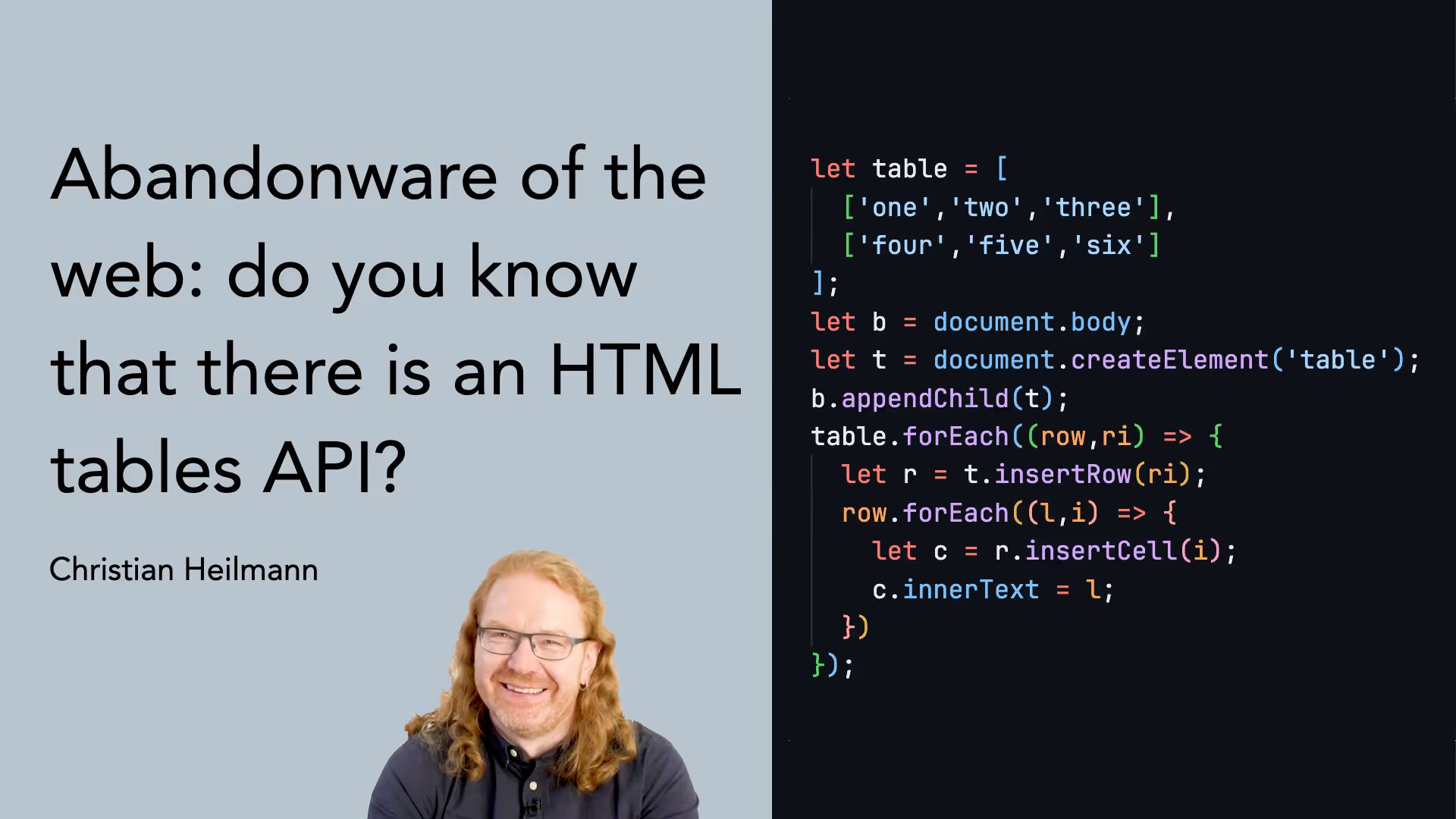 Abandonware of the web: do you know that there is an HTML tables API?.