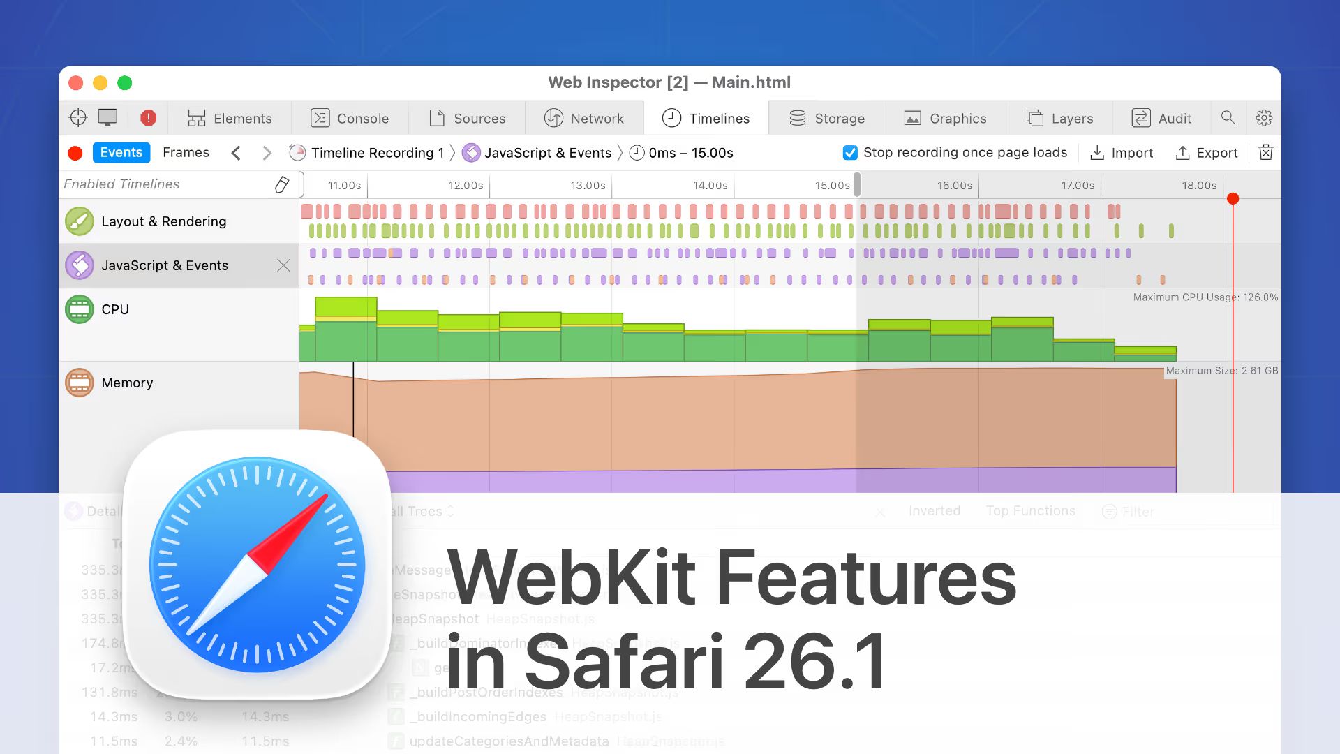 WebKit Features for Safari 26.1.