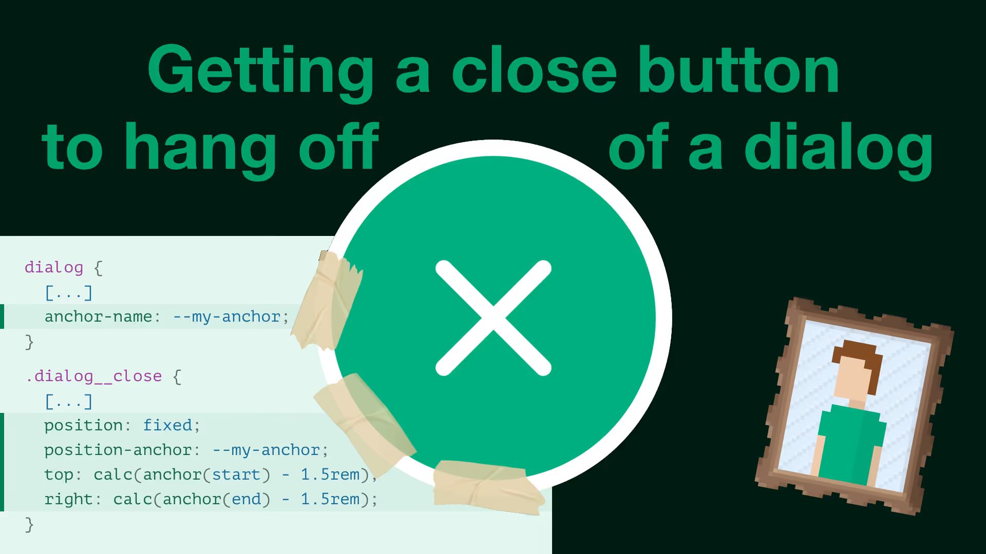 Getting a close button to hang off of a dialog.