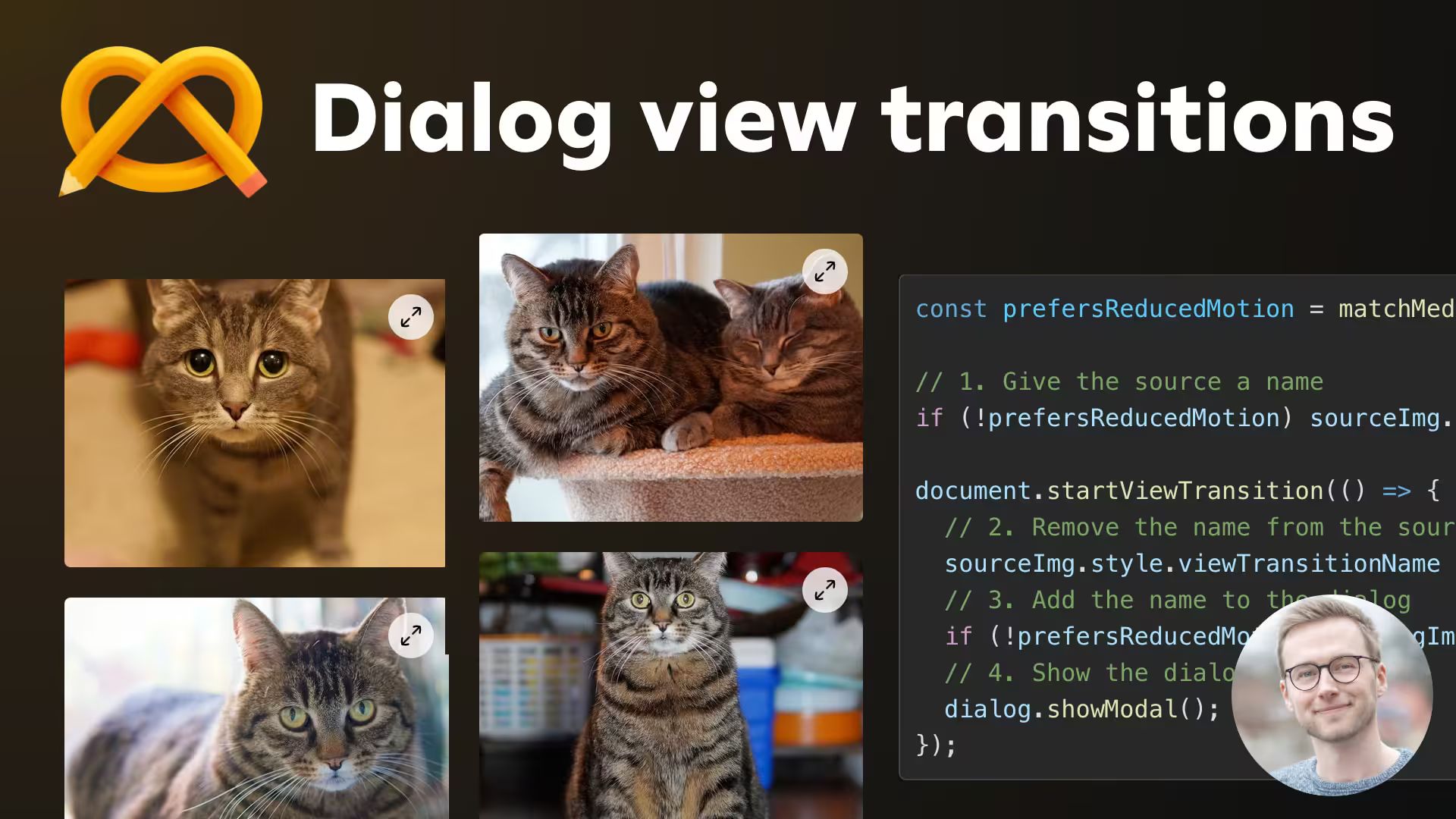 Dialog view transitions.