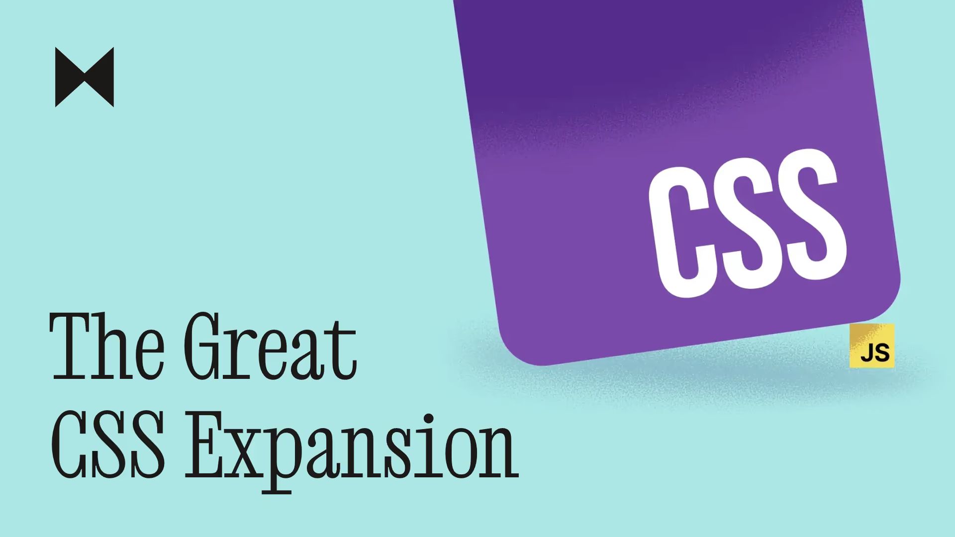 “The Great CSS Expansion” on turquoise background. Large purple CSS logo tilted over a small yellow JS logo. GitButler logo in the top left.
